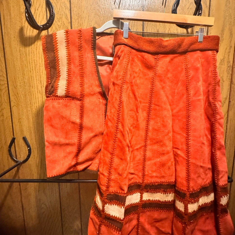 Orange Embroidered Women's Skirt